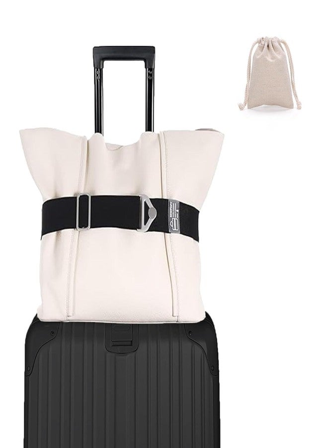 QQM Travel Belt for Luggage, Adjustable 2-in-1 Elastic Luggage Straps, Add a Bag Luggage Straps Suitcase Travel Belt Over Handle for Carry On Bag, Travel Essential Accessories- Black - Image 1